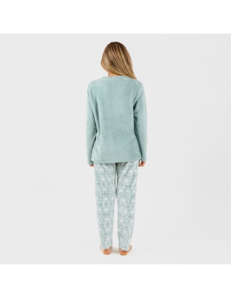 Pijama coral Tiberio verde tiffany pijamas-mujer