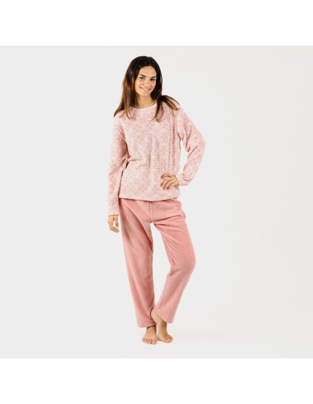 Pijama coral Capri malva rosa pijamas-mujer