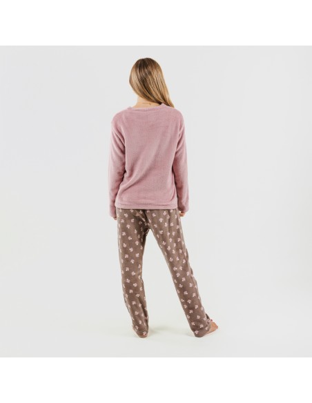 Pijama coral Ellen malvarosa pijamas-mujer