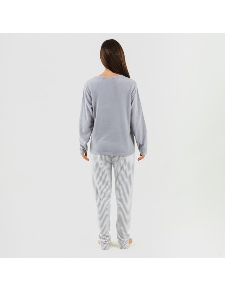 Pijama polar Emiro gris medio pijamas-mujer