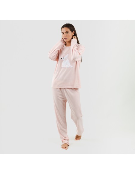 Pijama polar Midas rosa pijamas-mujer