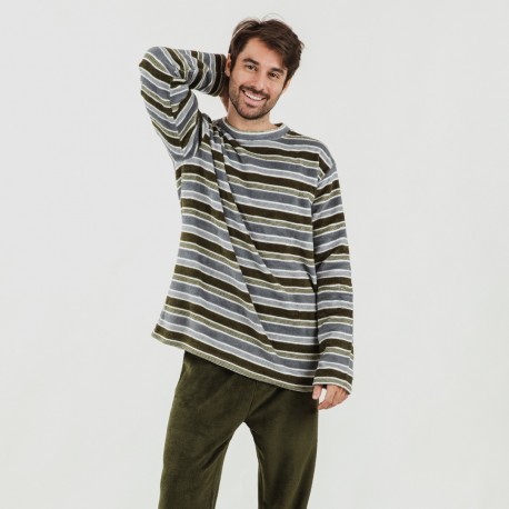 Pijama coral hombre Camilo verde caceria comprar-pijamas-largos-hombre