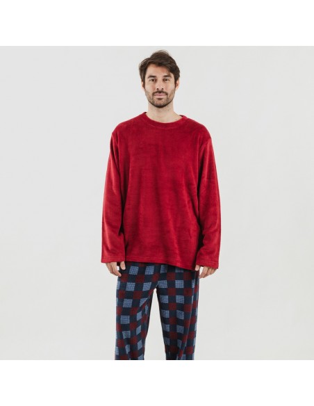 Pijama coral hombre Blas burdeos Pijama coral hombre Blas burdeos