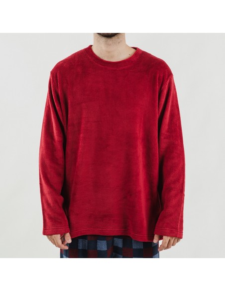 Pijama coral hombre Blas burdeos Pijama coral hombre Blas burdeos