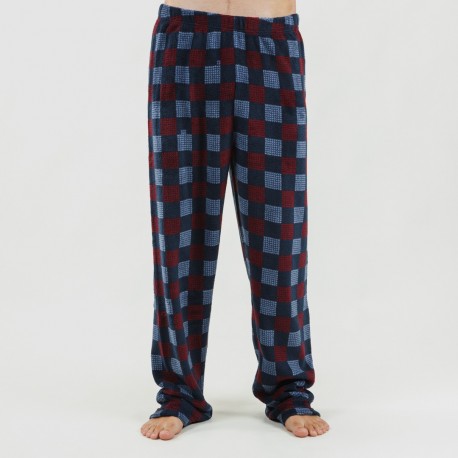 Pijama coral hombre Blas burdeos
