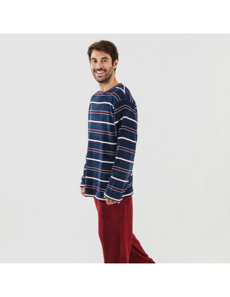 Pijama coral hombre Lucio burdeos comprar-pijamas-largos-hombre
