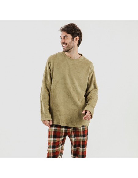 Pijama coral hombre Lucho verde Pijama coral hombre Lucho verde