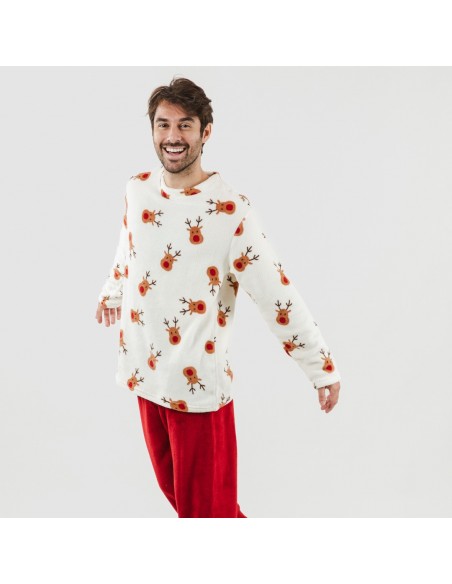 Pijama coral hombre Rudolf burdeos comprar-pijamas-largos-hombre