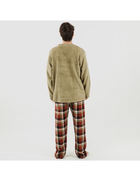 Pijama coral hombre Lucho verde Pijama coral hombre Lucho verde