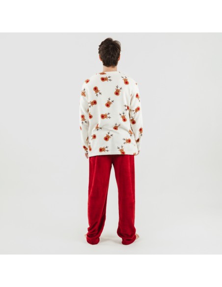 Pijama coral hombre Rudolf burdeos comprar-pijamas-largos-hombre