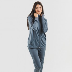 Conjunto deportivo chaqueta cremallera mujer indigo