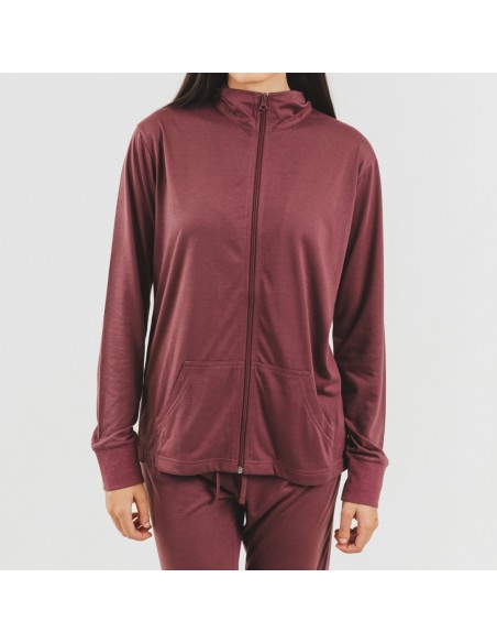 Conjunto deportivo chaqueta cremallera mujer berenjena Conjunto deportivo chaqueta cremallera mujer berenjena