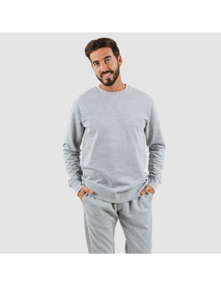 Conjunto deportivo largo algodón hombre gris mezcliyado Talla de Ropa M