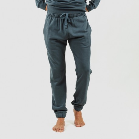 Conjunto deportivo largo algodón hombre verde menta