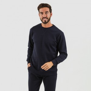 Conjunto deportivo largo algodón hombre azul marino