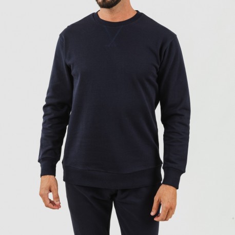 Conjunto deportivo largo algodón hombre azul marino