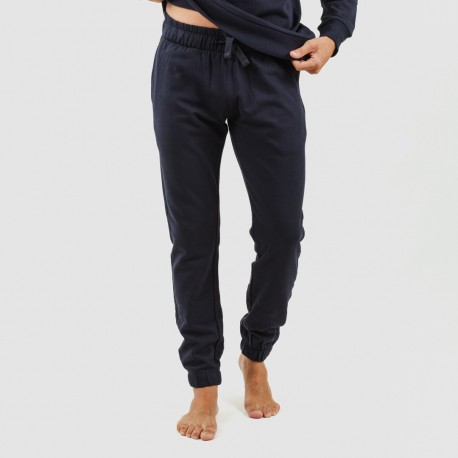 Conjunto deportivo largo algodón hombre azul marino