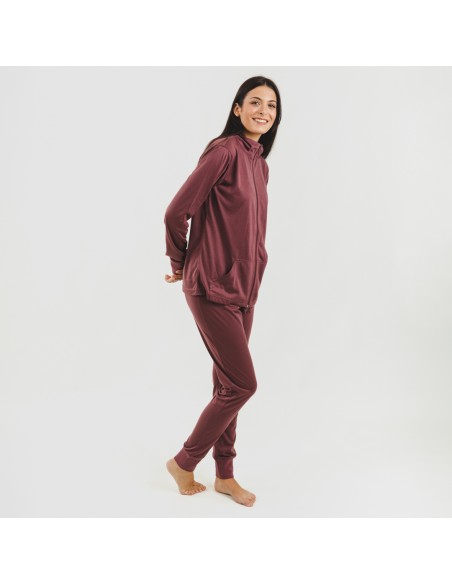 Conjunto deportivo chaqueta cremallera mujer berenjena Conjunto deportivo chaqueta cremallera mujer berenjena