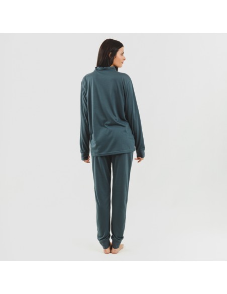 Conjunto deportivo chaqueta cremallera mujer verde azulado Conjunto deportivo chaqueta cremallera mujer verde azulado