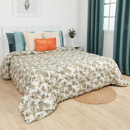 Edredón estampado Estefania verde caceria Medidas colchas y edredones Cama  135-150cm