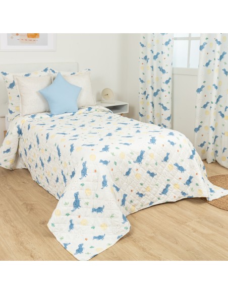 Colcha bouti Dinosaurus indigo Colcha bouti Dinosaurus indigo