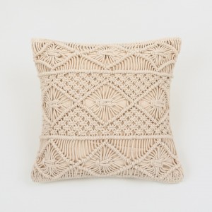 Cojín algodón Macramé Presire natural 45x45 - funda + relleno