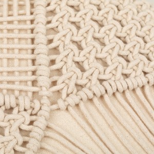 Cojín algodón Macrame Minoto natural 45x45 - funda + relleno 2