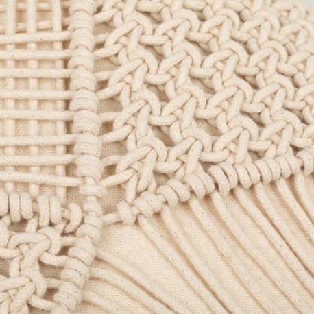 Cojín algodón Macrame Minoto natural 45x45 - funda + relleno