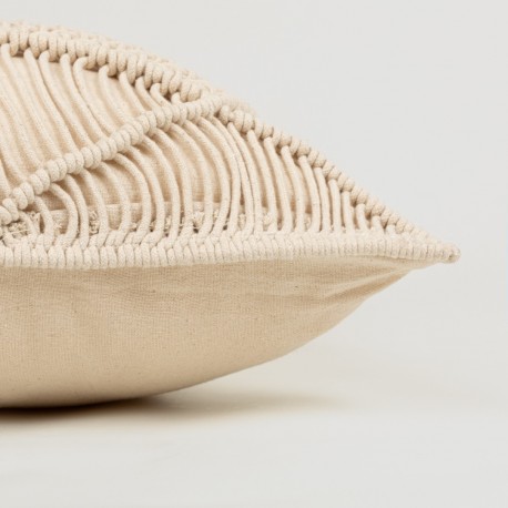 Cojín algodón Macrame Minoto natural 45x45 - funda + relleno