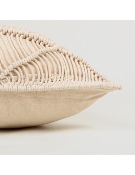 Cojín algodón Macrame Minoto natural 45x45 - funda + relleno