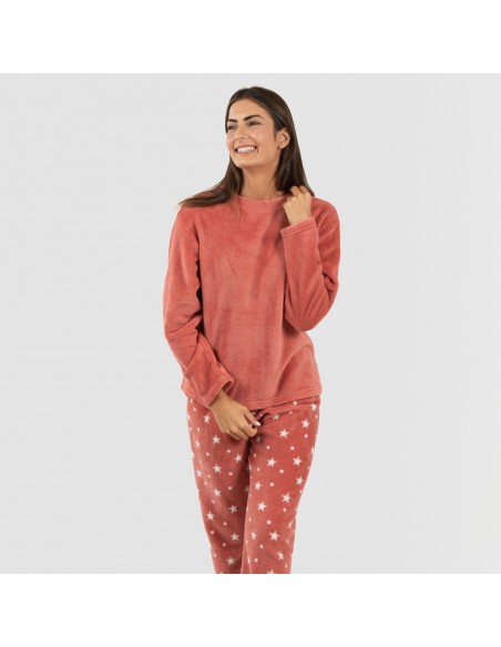Pijama coral Cosmo marsala pijamas-mujer