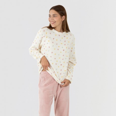 Pijama coral Julie malva pijamas-mujer