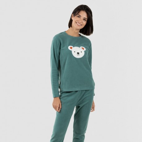 Pijama polar Blondie verde menta pijamas-mujer