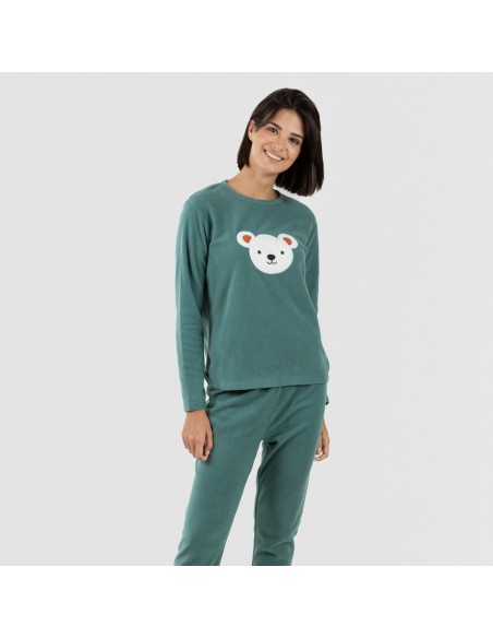 Pijama polar Blondie verde menta pijamas-mujer