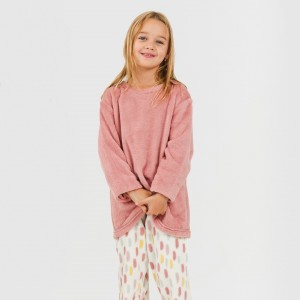 Pijama coral niña Manchitas malva rosa