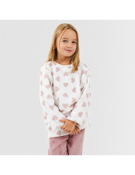 Pijama coral niña Praga malva rosa comprar-pijama-infantil