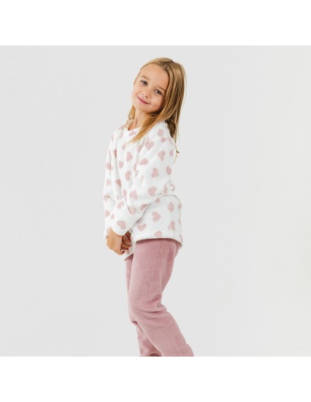 Pijama coral niña Praga malva rosa comprar-pijama-infantil