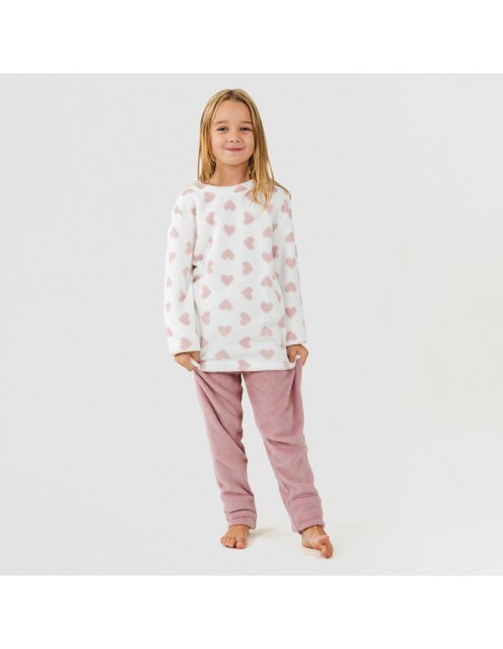 Pijama coral niña Praga malva rosa comprar-pijama-infantil
