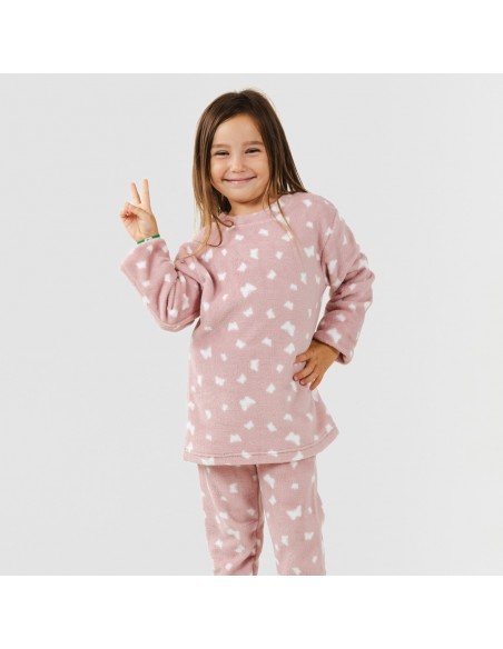 Pijama coral niña Butterflies rosa palo comprar-pijama-infantil