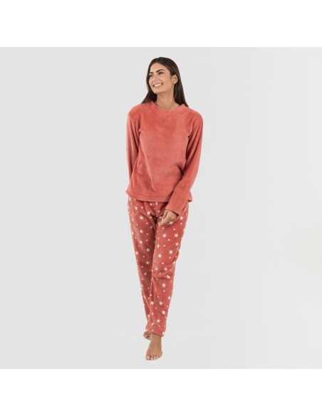 Pijama coral Cosmo marsala pijamas-mujer