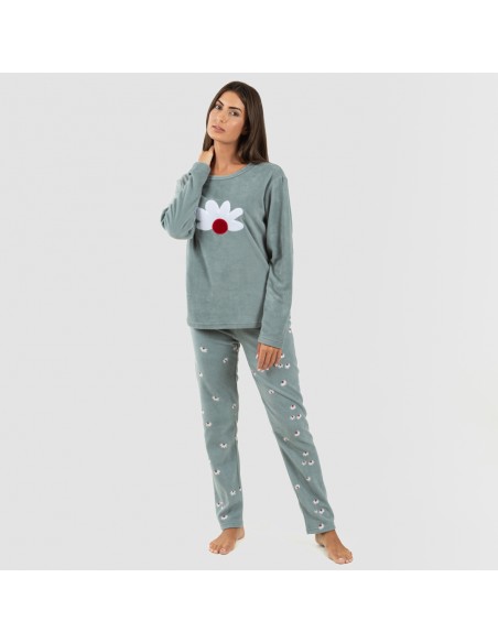 Pijama polar Tabitha verde frances pijamas-mujer