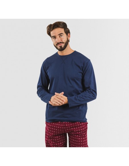 Pijama hombre franela Loui azul marino Pijama hombre franela Loui azul marino