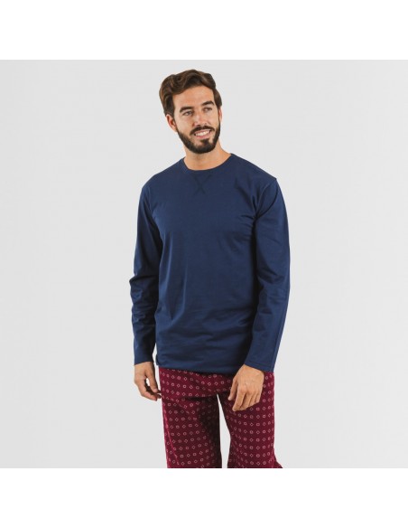 Pijama hombre franela Loui azul marino Pijama hombre franela Loui azul marino