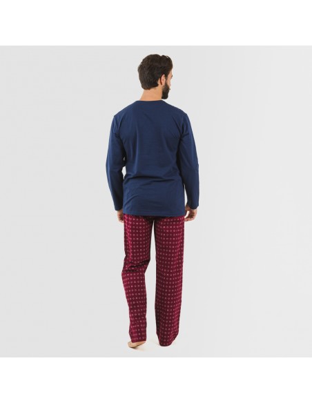 Pijama hombre franela Loui azul marino Pijama hombre franela Loui azul marino