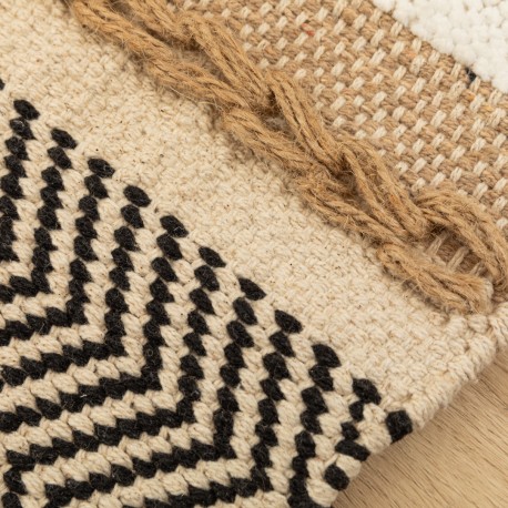 Alfombra algodón jute Holdem arena - negro