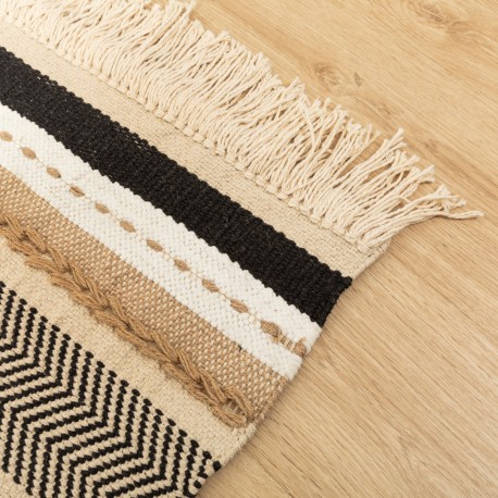 Alfombra algodón jute Holdem arena - negro