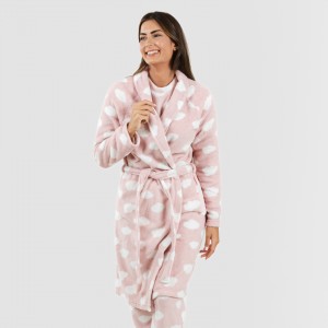 Bata polar textura beige, Ropa de dormir de mujer y homewear