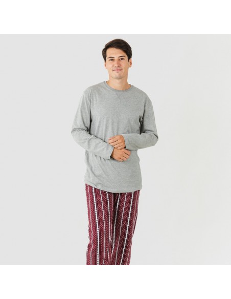 Pijama hombre franela Cronos gris Pijama hombre franela Cronos gris