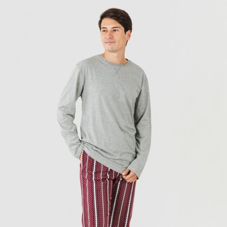Pijama hombre franela Cronos gris