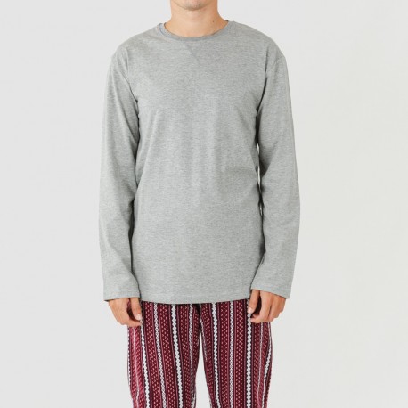 Pijama hombre franela Cronos gris
